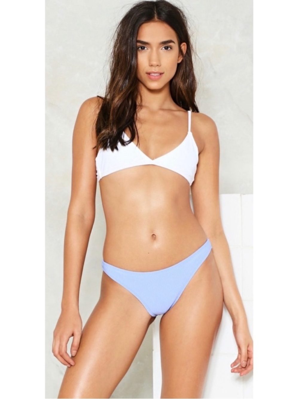 Periwinkle Ribbed Bikini Bottom